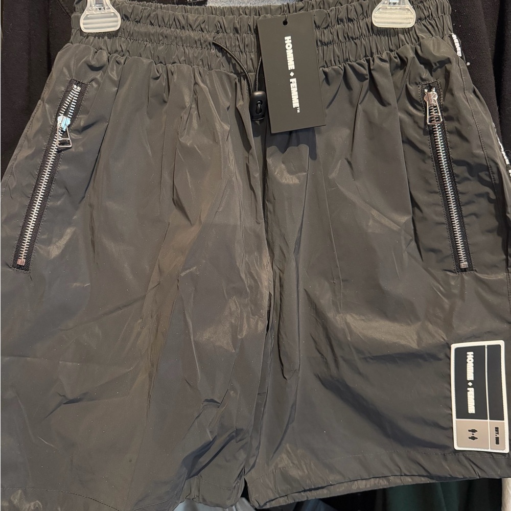 Homme Femme Shorts- black- “Shimmer” Small